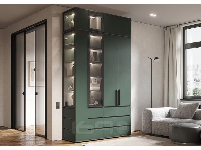 Норд гостиная 1 Изумрудный/Графит 1500*510*2654