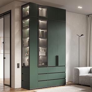 Норд гостиная 1 Изумрудный/Графит 1500*510*2654