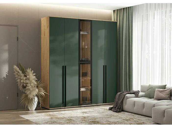 Норд гостиная 2 Изумрудный/Дуб Крафт 2000*510*2236