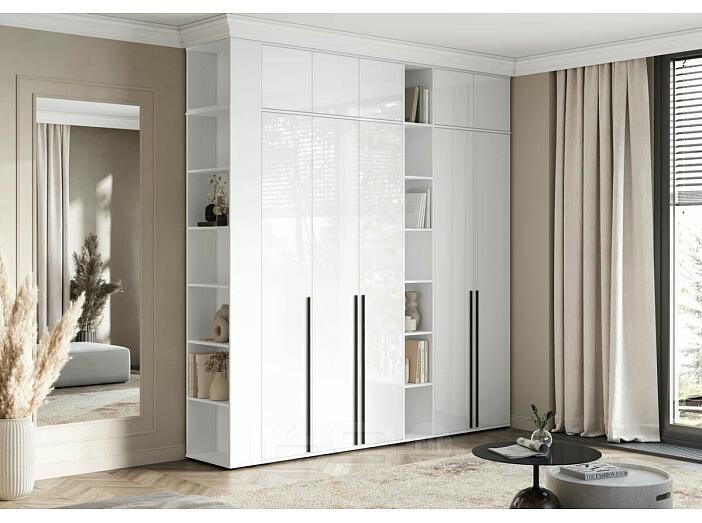 Норд гостиная 3 Белый/Белый глянец холодный 2538*510*2654