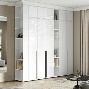 Норд гостиная 3 Белый/Белый глянец холодный 2538*510*2654