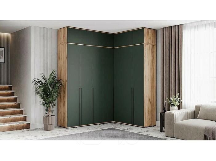 Норд гостиная 4 Изумрудный/Дуб Крафт 1253*510*2654