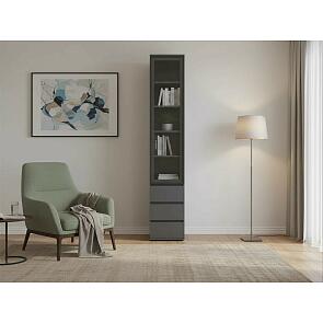 Норд Пенал-стекло (400) с ящиками (Графит, Графит)