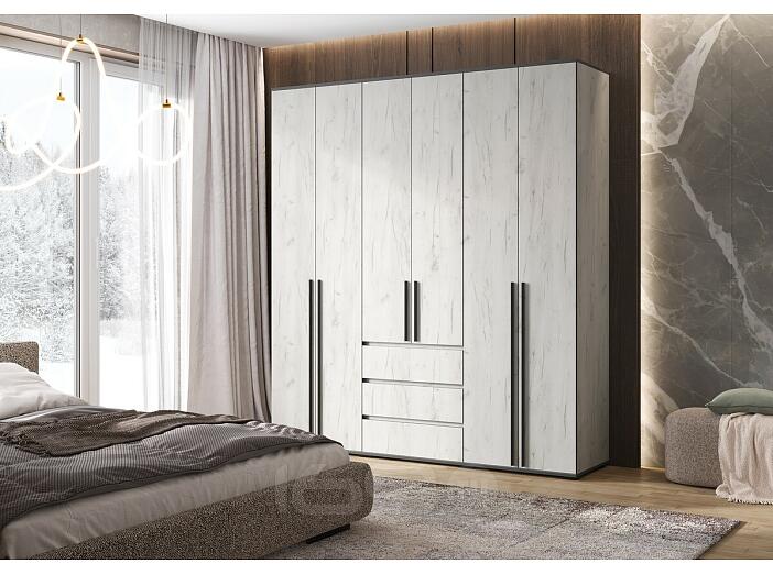 Норд Шкаф 6-ти ств. (Дуб Крафт Белый, Дуб Крафт Белый)