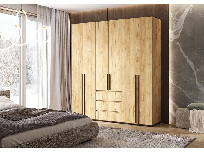 Норд Шкаф 6-ти ств. (Дуб Крафт, Дуб Крафт (КРОМКА ВЕНГЕ))