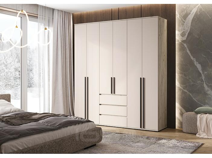 Норд Шкаф 6-ти ств. (Кашемир, Дуб Крафт серый)