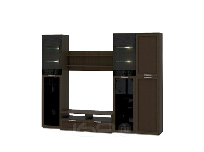 Шкаф многоцелевого назначения Домино 2 Венге/Кожа черная ПВХ