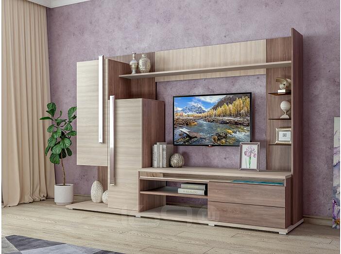 Стенка Латте 3/02 Ясень шимо темный