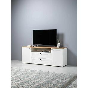 Остин Тумба под ТВ 16.47 Белый шагрень, Дуб Золотой Крафт