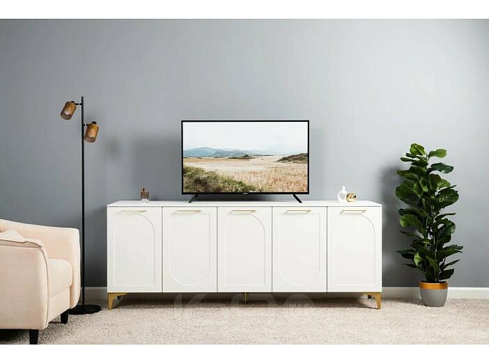 Монтесито Тумба под ТВ 16.66 Белый PE шагрень, белая шагрень 4101 ПВХ