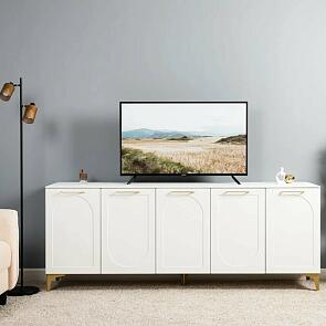 Монтесито Тумба под ТВ 16.66 Белый PE шагрень, белая шагрень 4101 ПВХ