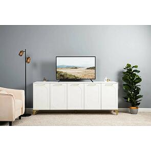 Монтесито Тумба под ТВ 16.66 Белый PE шагрень, белая шагрень 4101 ПВХ