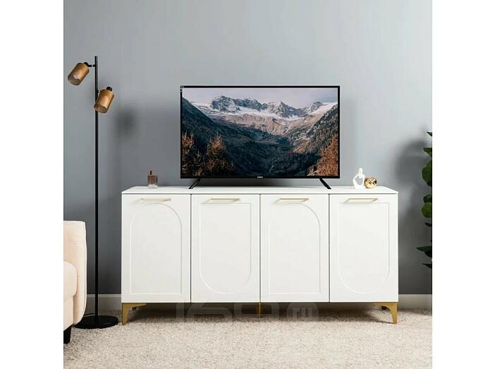 Монтесито Тумба под ТВ 16.67 Белый PE шагрень, белая шагрень 4101 ПВХ