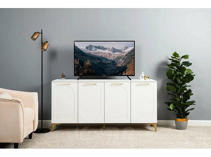 Монтесито Тумба под ТВ 16.67 Белый PE шагрень, белая шагрень 4101 ПВХ