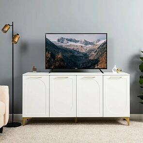 Монтесито Тумба под ТВ 16.67 Белый PE шагрень, белая шагрень 4101 ПВХ