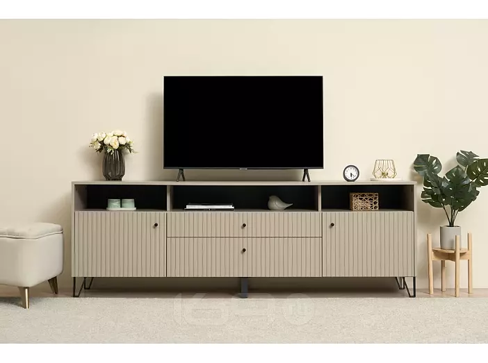 Оливия Тумба ТВ (металл) (Шарли Мокко, Глиняный Серый)