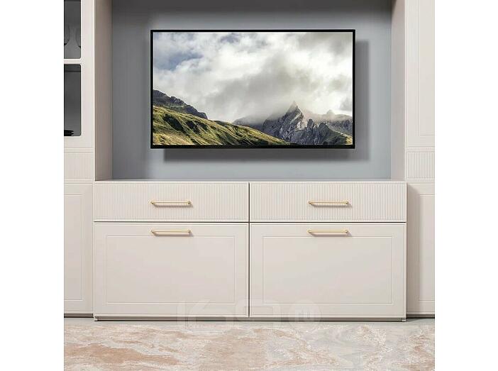 Ричфорд Тумба под ТВ 16.61 Кашемир 5981 BS, Моно керамика D166-2 ПВХ, Белый PE шагрень