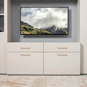 Ричфорд Тумба под ТВ 16.61 Кашемир 5981 BS, Моно керамика D166-2 ПВХ, Белый PE шагрень