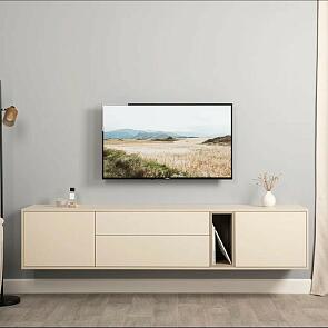 Тайл Тумба под ТВ 16.62 Сатин 7045 SU, Эмили Блаш U9135, Белый PE шагрень