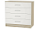 Комод Сопрано КМ-224 с 4-мя ящиками ЛДСП Белый глянец/Дуб cонома