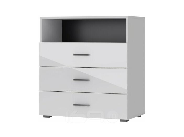 GLOSS комод КМ-3 Белый/Белый глянец