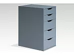 Ингар 5 комод 36x71x53, серо-бирюзовый