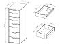Ингар 8 комод 36x102x53, серо-бирюзовый