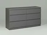 КАСТОР комод 6 ящиков RU серый