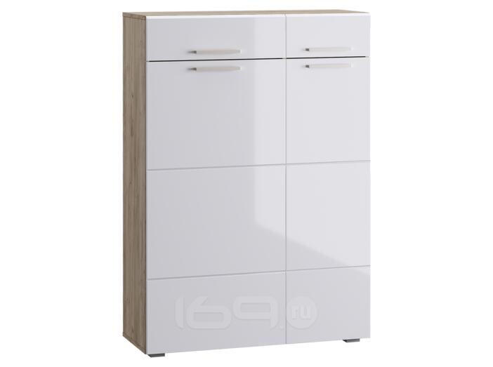 Комод Лайн 13.121 Дуб серый CRAFT K 002 PW, белый глянец ПВХ