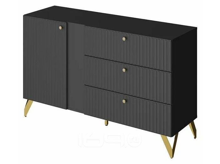 Комод RENO КД-3 (фасад) Чёрный