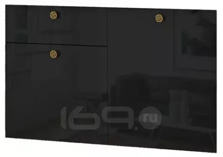 Комплект фасадов для комода BRASS КМ-3 Чёрный глянец