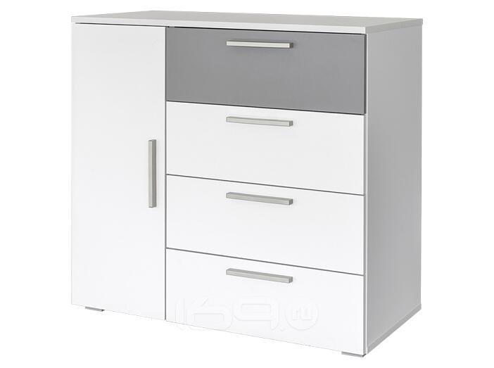 Комод Локи  08.141 Белый премиум/Серый шифер