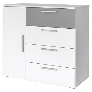 Комод Локи  08.141 Белый премиум/Серый шифер