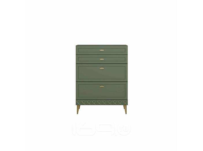 Марион Комод 16.249 Дымчатый Зеленый K521, Олива шагрень AG 1050 ПВХ, Белый PE шагрень