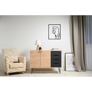 Брюс Комод 16.233 Battle rock FSC Santiago, Черный  0190 PE, Кварц Блэк 129 ПВХ