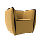 Кресло Бергамо Микровельвет Желтый кант Коричневый