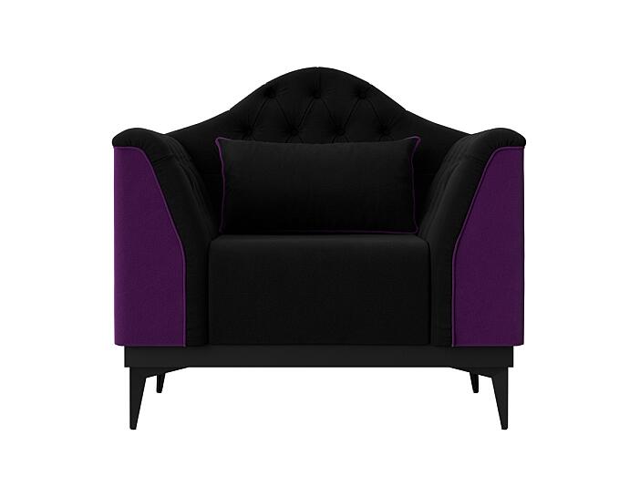 Кресло Флорида микровельвет черный фиолетовый 