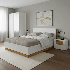 Кровать FRESCO без обивки белый 1400x2000, изголовье жесткое