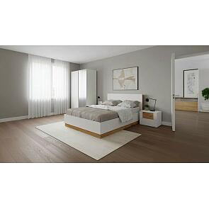 Кровать FRESCO без обивки белый 1400x2000, изголовье жесткое