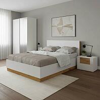 Кровать FRESCO без обивки белый без подъёмного механизма 1400x2000, без ортопедического основания, изголовье жесткое