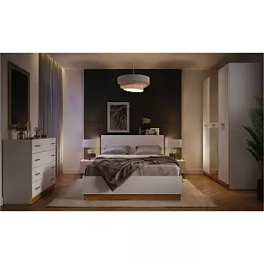 Кровать FRESCO без обивки белый 1600x2000, изголовье жесткое