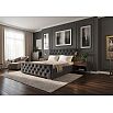 Кровать ИНТЕРО велюр серый 1600x2000, изголовье мягкое