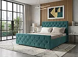 Кровать ИНТЕРО велюр бирюзовый 1800x2000, изголовье мягкое