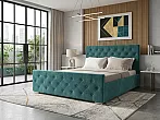 Кровать ИНТЕРО велюр бирюзовый 1800x2000, изголовье мягкое
