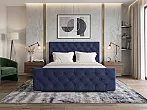 Кровать ИНТЕРО велюр индиго 1800x2000, изголовье мягкое