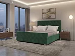 Кровать ИНТЕРО велюр зеленый 1800x2000, изголовье мягкое