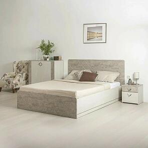 Кровать Амели 11.31 Н Шелковый камень К349 RT,Бетон Чикаго беж LS 00 953