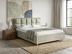Кровать Chessy велюр лофти олива без П/М 160x200, без ортопедического основания, изголовье мягкое