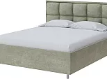 Кровать Chessy велюр лофти олива 1800x2000, изголовье мягкое