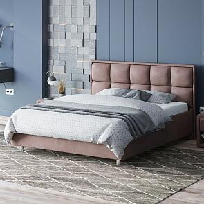 Кровать Chessy велюр ultra горячий шоколад 1200x2000, изголовье мягкое